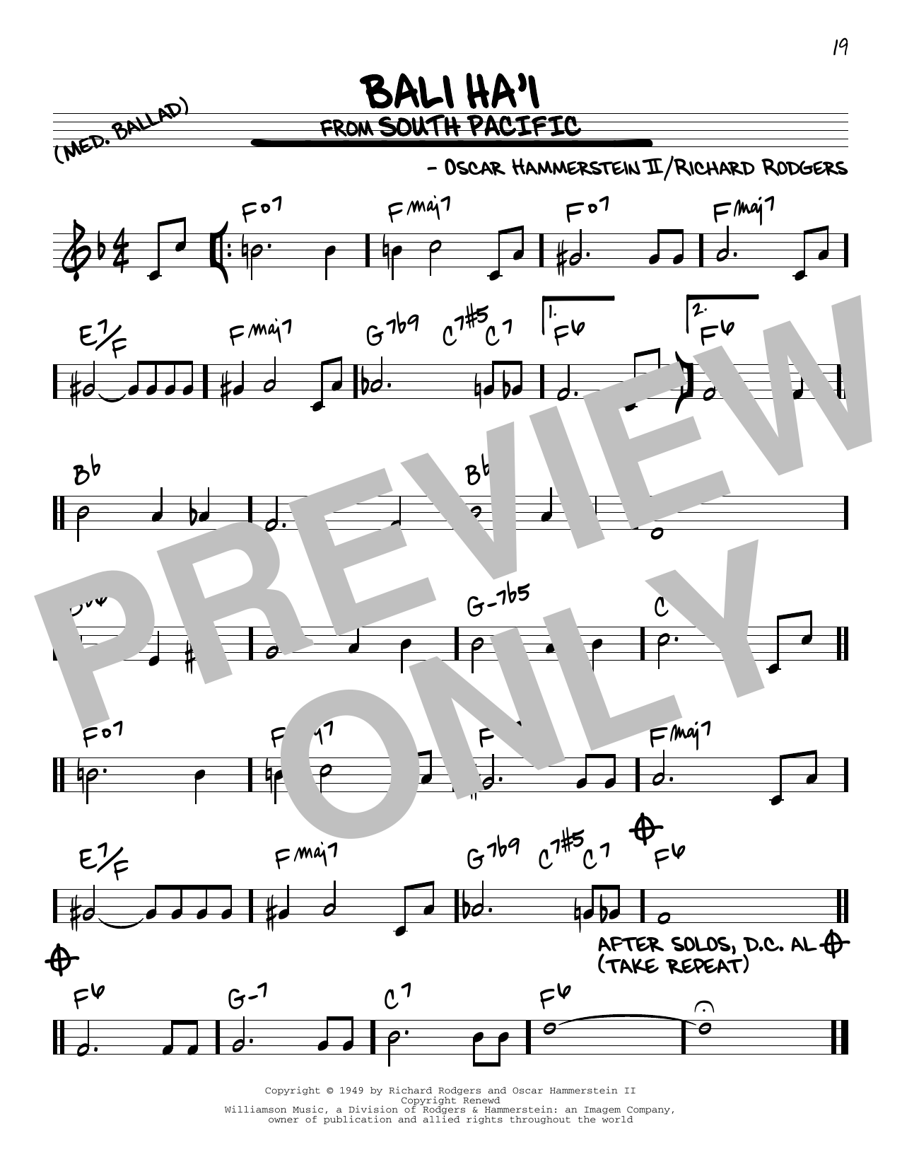 Product gallery: Page 1 of 1 Bali Ha'i, Rodgers & Hammerstein