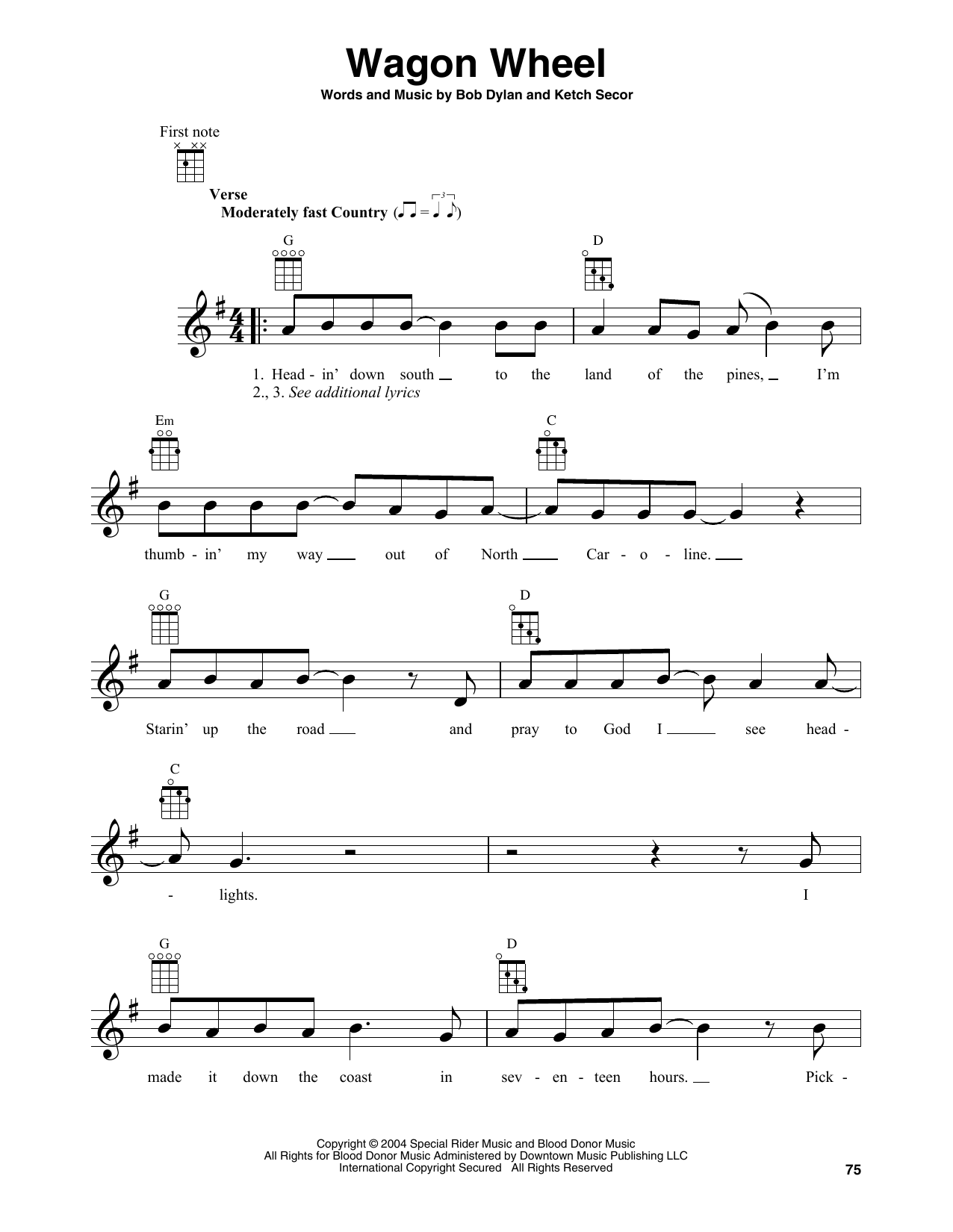 Produktgalerie: Seite 1 von 1 Wagon Wheel, Boby Dylan, Banjo