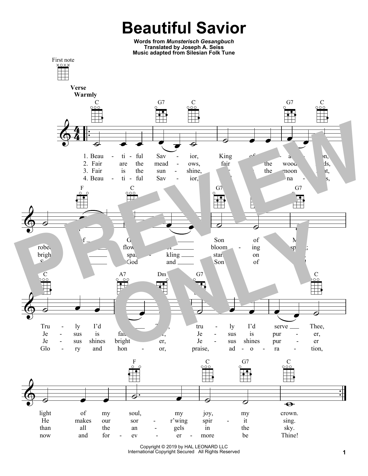 Product gallery: Page 1 of 1 Beautiful Savior, Traditional Hymn