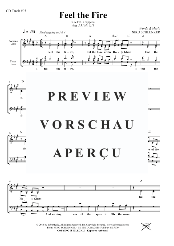 gallery: Feel the Fire, , Gemischter Chor SATB a cappella