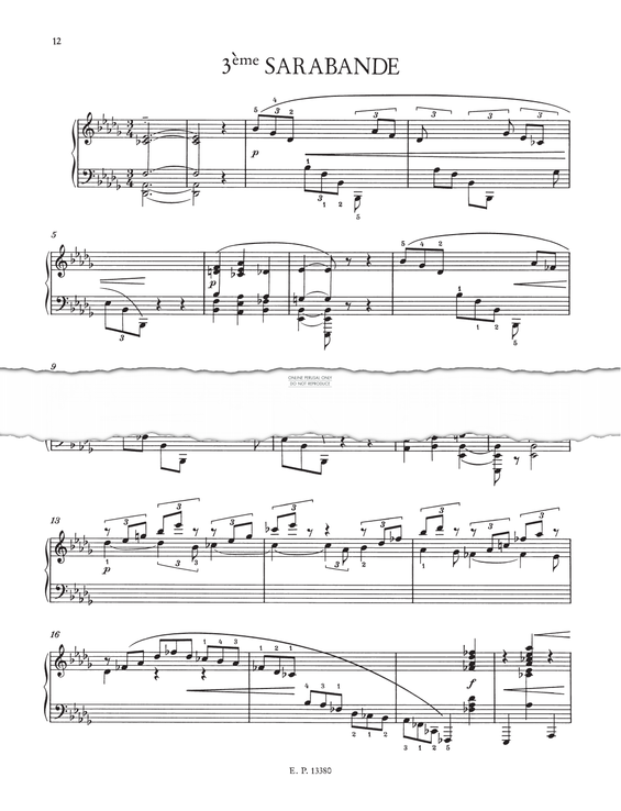 Produktgalerie: Seite 1 von 1 Sarabande No.3, Erik Satie, Klavier
