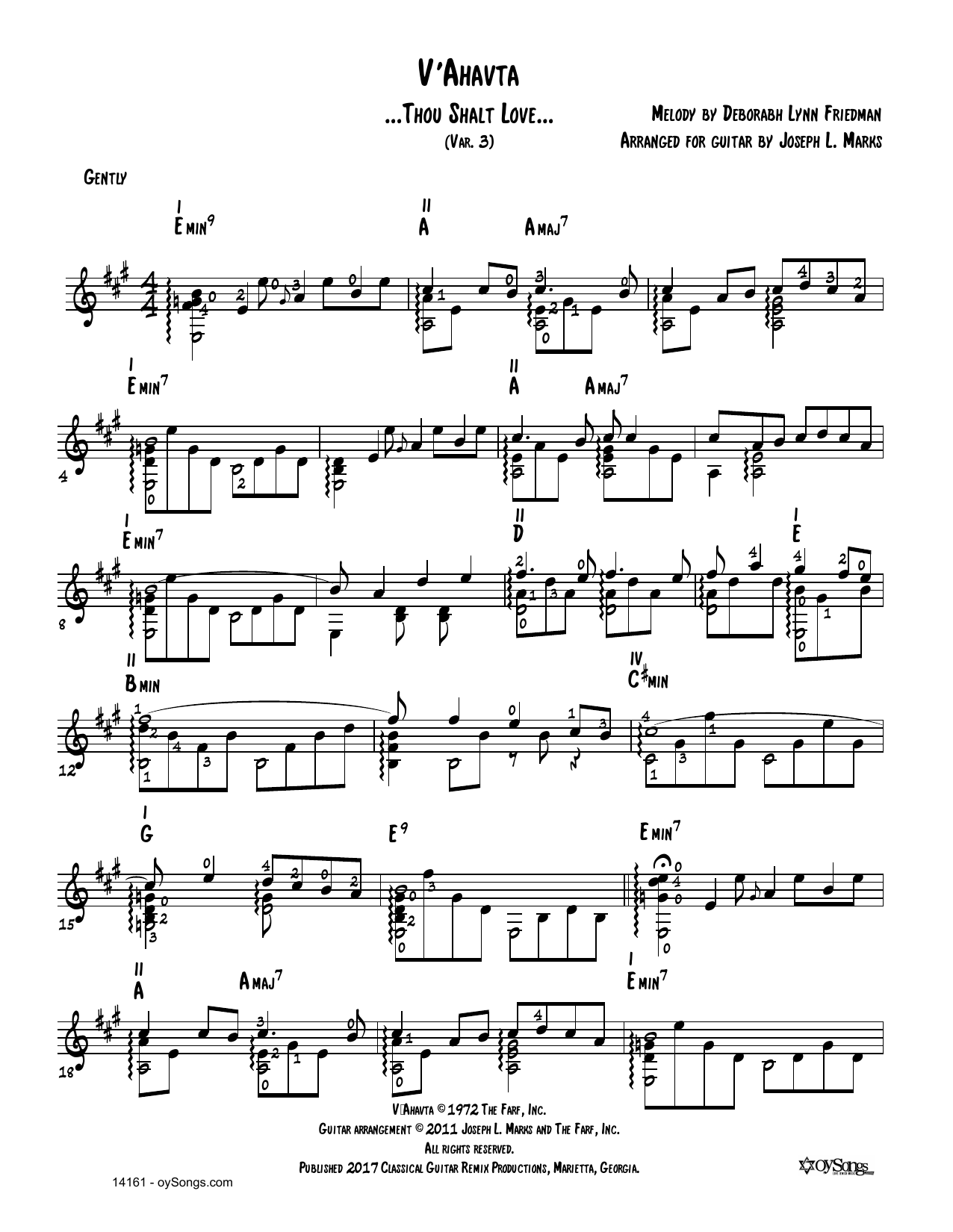 Product gallery: Page 1 of 1 V'ahavta Var 3 (arr. Joe Marks), Debbie Friedman