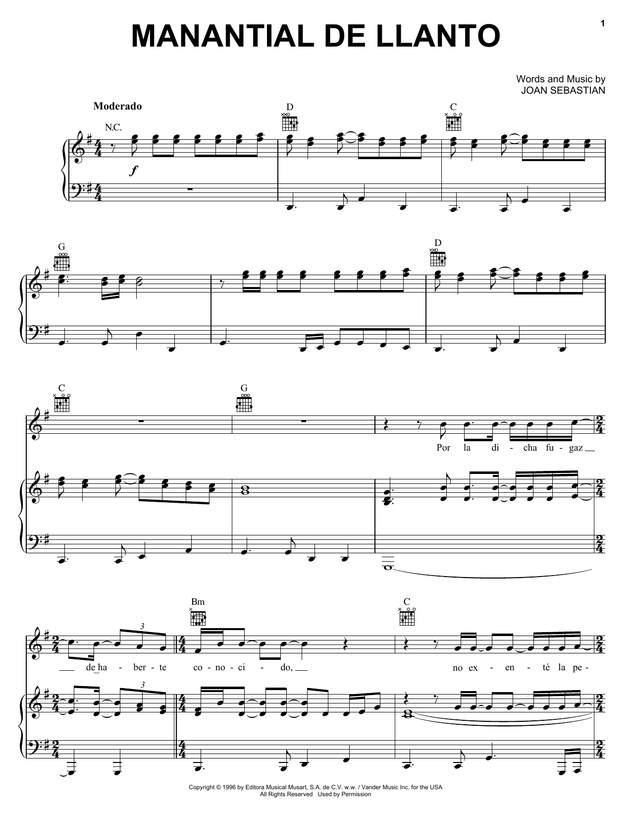 Produktgalerie: Seite 1 von 1 Manantial De Llanto, Joan Sebastian, Gesang, Gitarre, Klavier