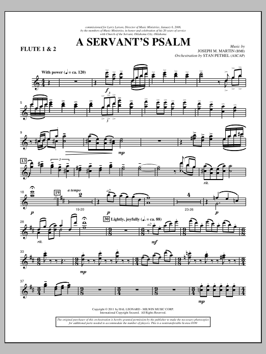 Product picture to: A Servant's Psalm - Flute 1 & 2
