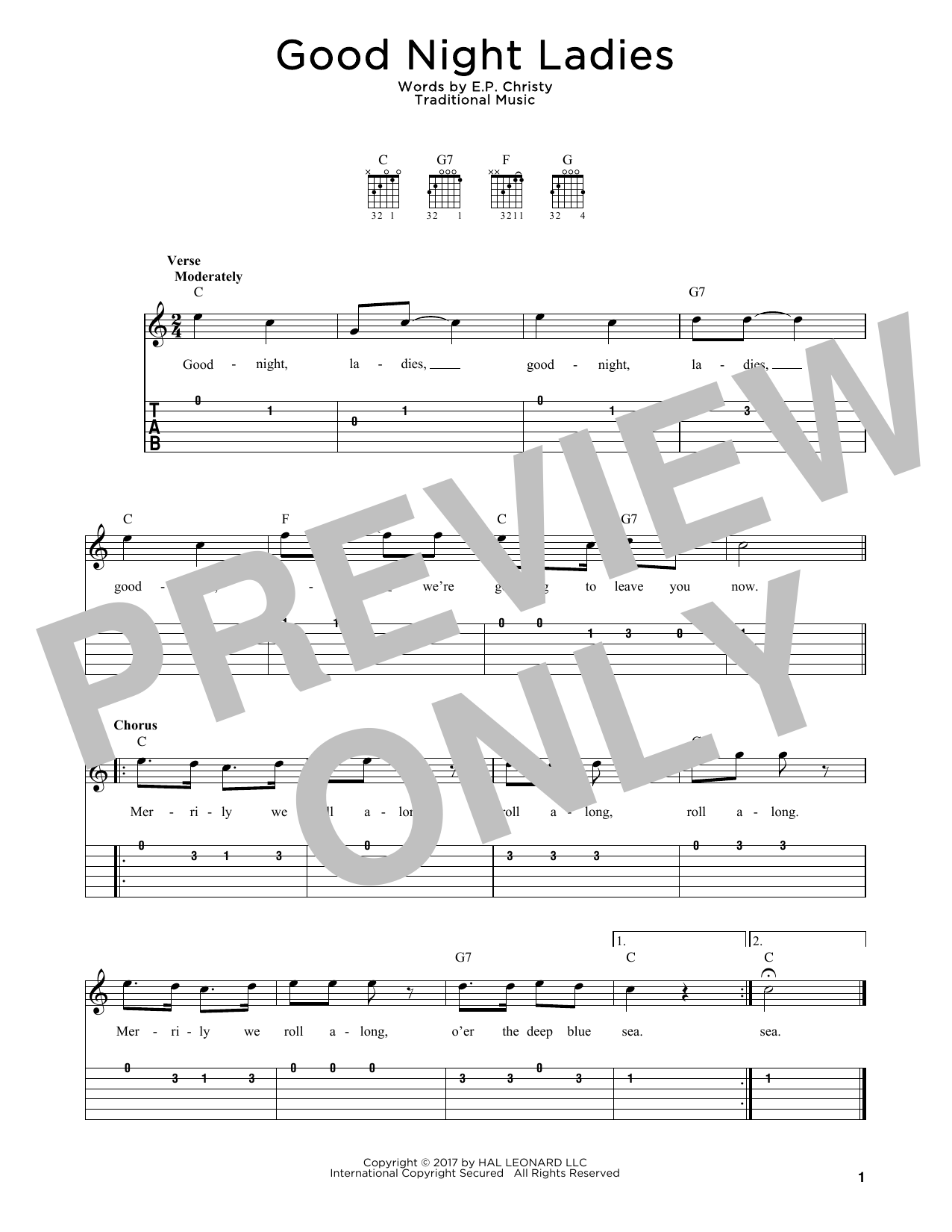 Product gallery: Page 1 of 1 Good Night Ladies, Traditional Music