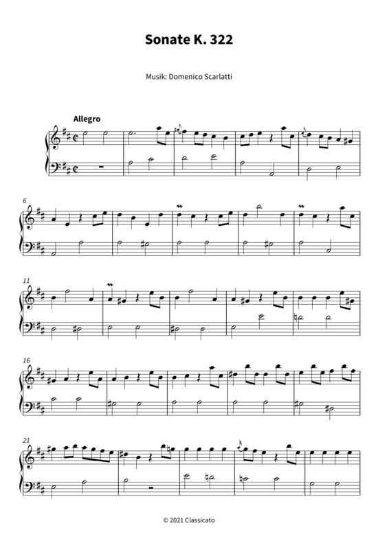 Produktbild zu: Sonate K. 322 Domenico Scarlatti