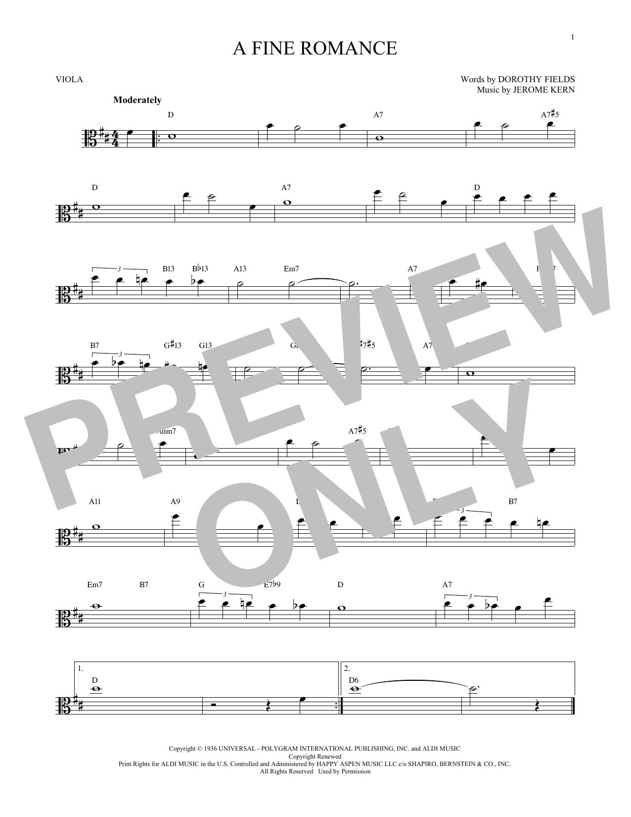 Product gallery: Page 1 of 1 A Fine Romance, Jerome Kern