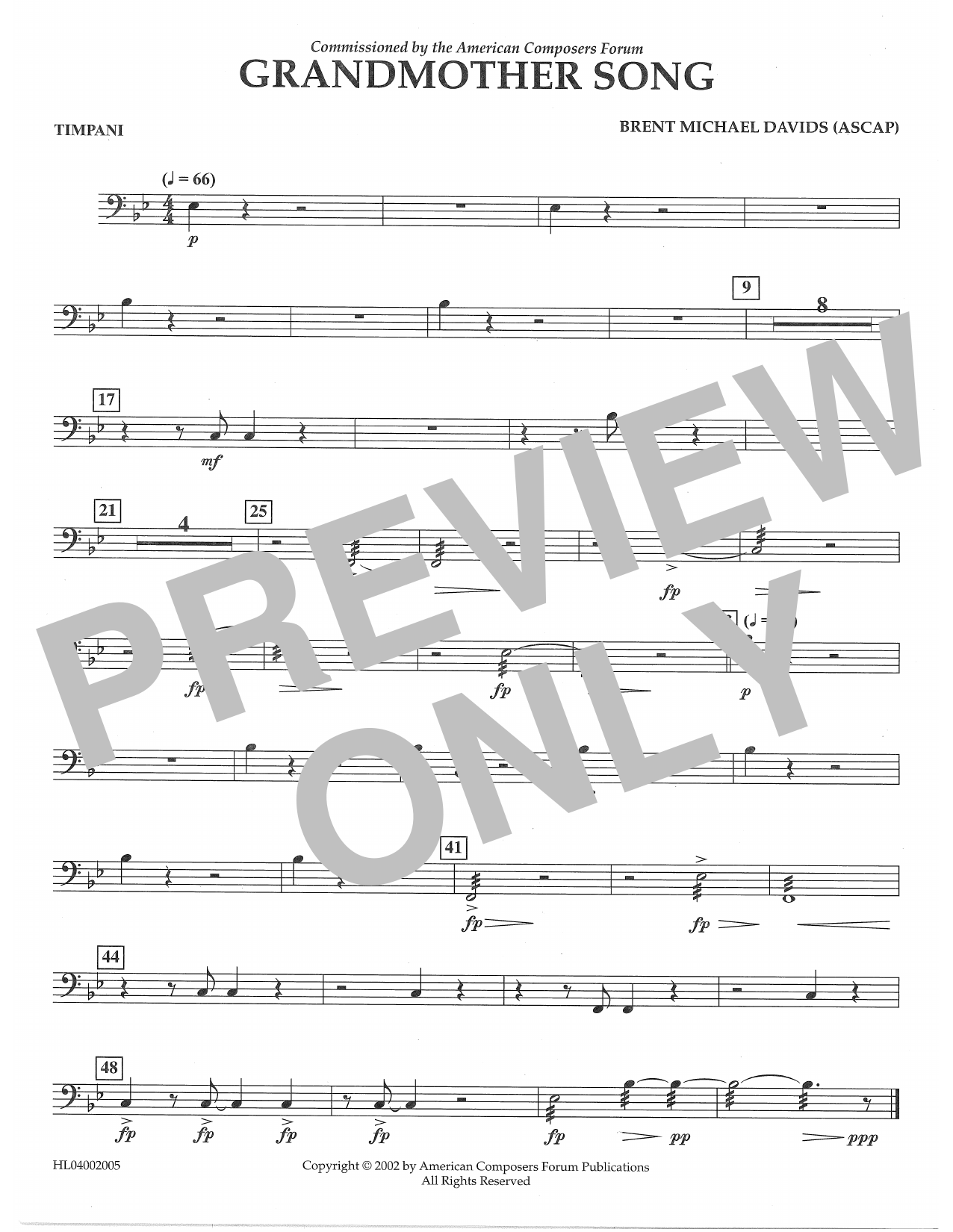 Product picture to: Grandmother Song - Timpani