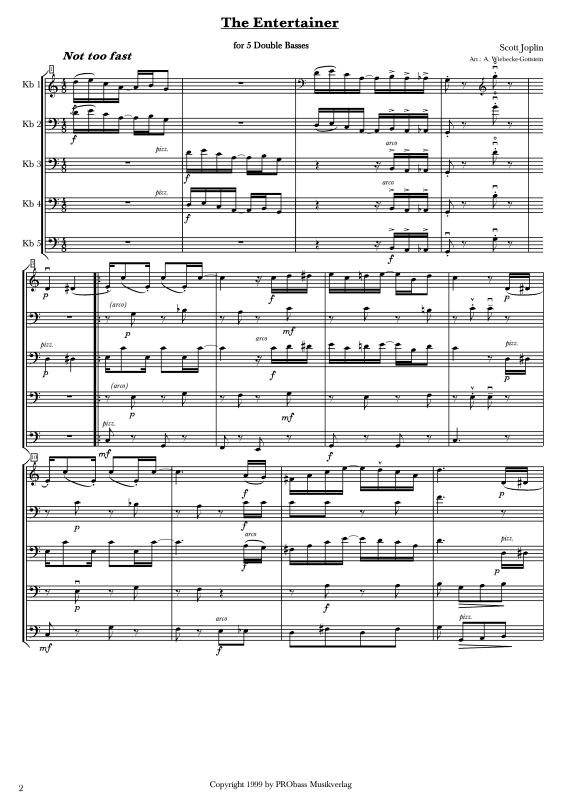 gallery: The Entertainer, , Double Bass Quintet