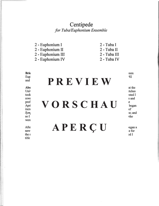 Produktgalerie: Seite 3 von 21 Centipede , , (Tuba Ensemble EEEETTTT)
