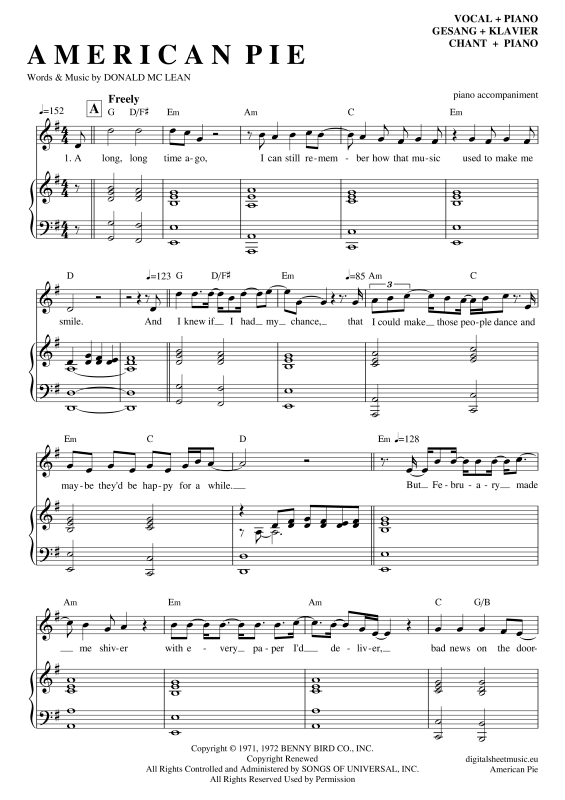 Product picture to: American Pie Don Mclean