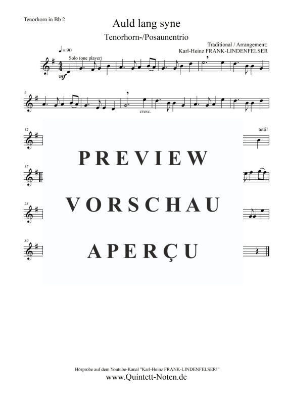 Product gallery: Page 7 of 10 Auld Lang Syne, , Tenor Horn Trio Or Trombone Trio