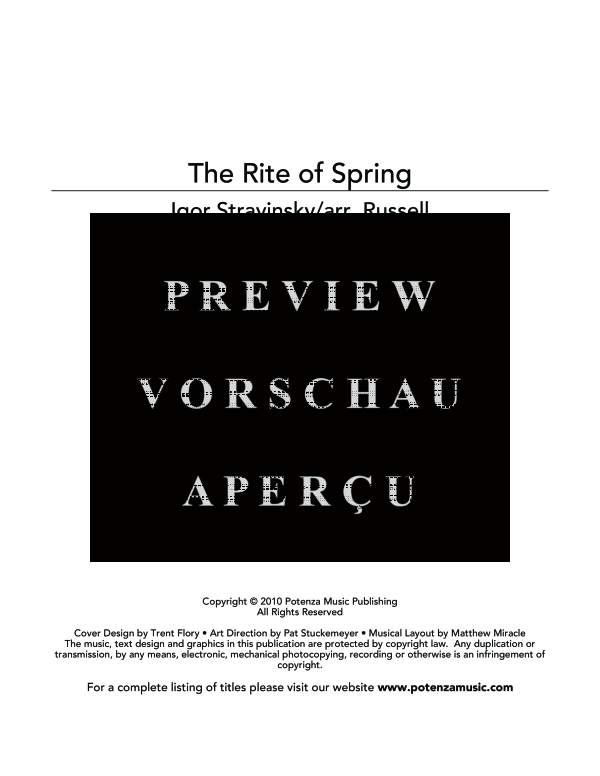 Produktgalerie: Seite 3 von 11 Rite of Spring for, The , , (Holzbläser Quintett)
