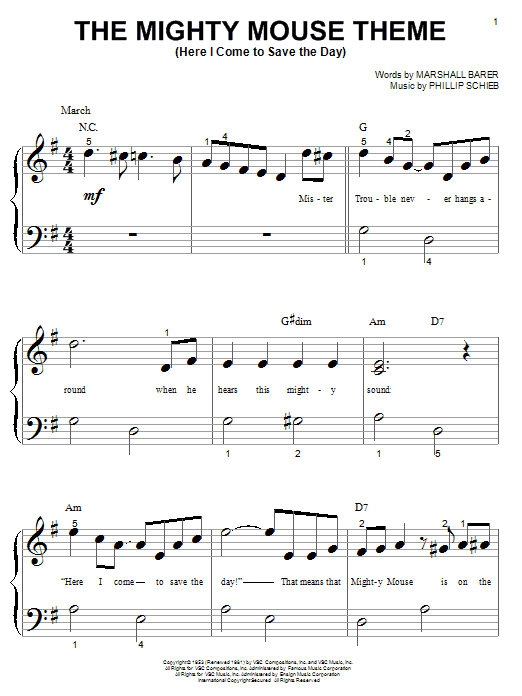 Produktbild zu: The Mighty Mouse Theme (Here I Come To Save The Day)