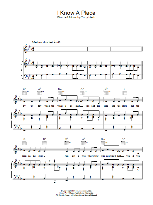 Produktgalerie: Seite 1 von 1 I Know A Place, Petula Clark, Gesang, Gitarre, Klavier