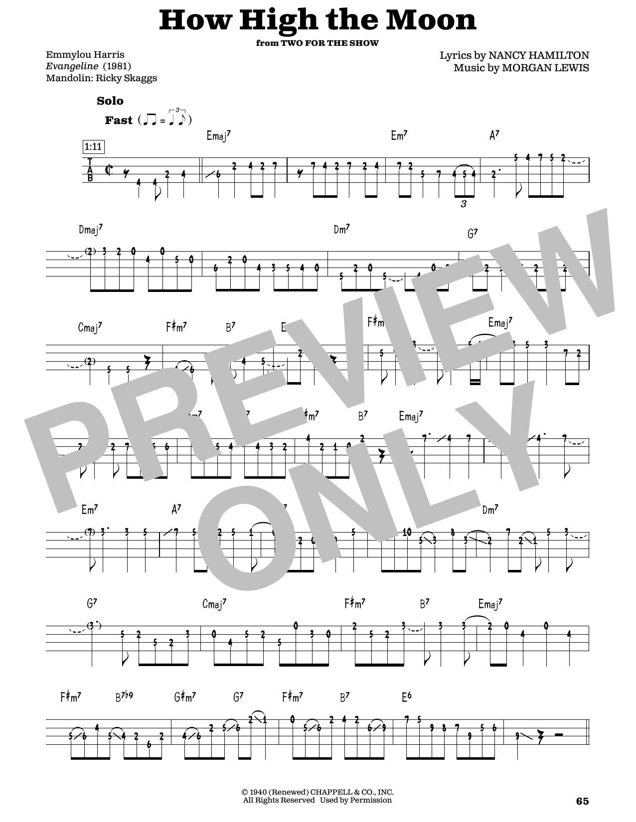Product picture to: How High The Moon (arr. Fred Sokolow)