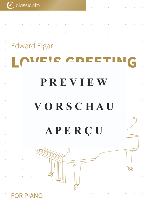 Produktgalerie: Seite 2 von 6 Love´s Greeting - Salut d´Amour op. 12 - simplified version in C major - delicate and warmly flowing, , Klavier Solo