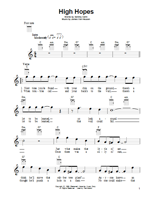Product gallery: Page 1 of 1 High Hopes, Sammy Cahn