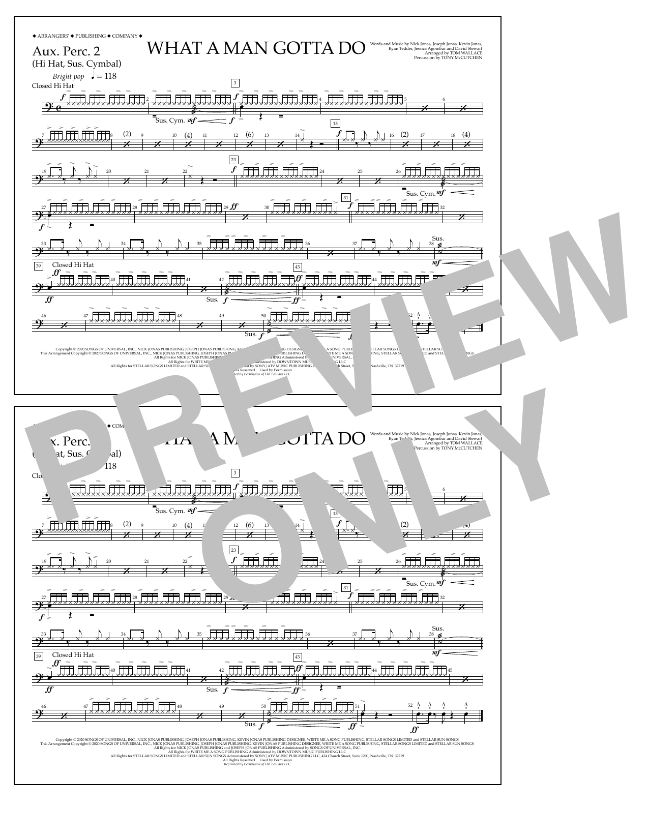 Produktbild zu: What a Man Gotta Do (arr. Tom Wallace) - Aux. Perc. 2