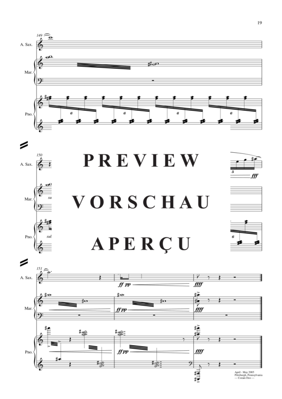 Product gallery: Page 20 of 21 Frequent Flyer , , (alto saxophone, marimba + piano)