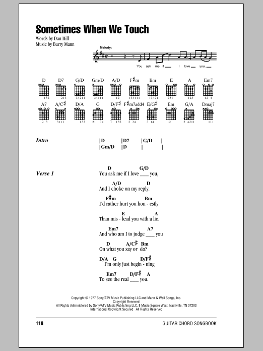 Produktgalerie: Seite 1 von 1 Sometimes When We Touch, Dan Hill, Gitarre