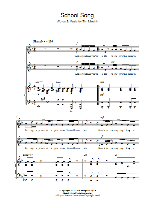 Produktbild zu: School Song (From 'Matilda The Musical')