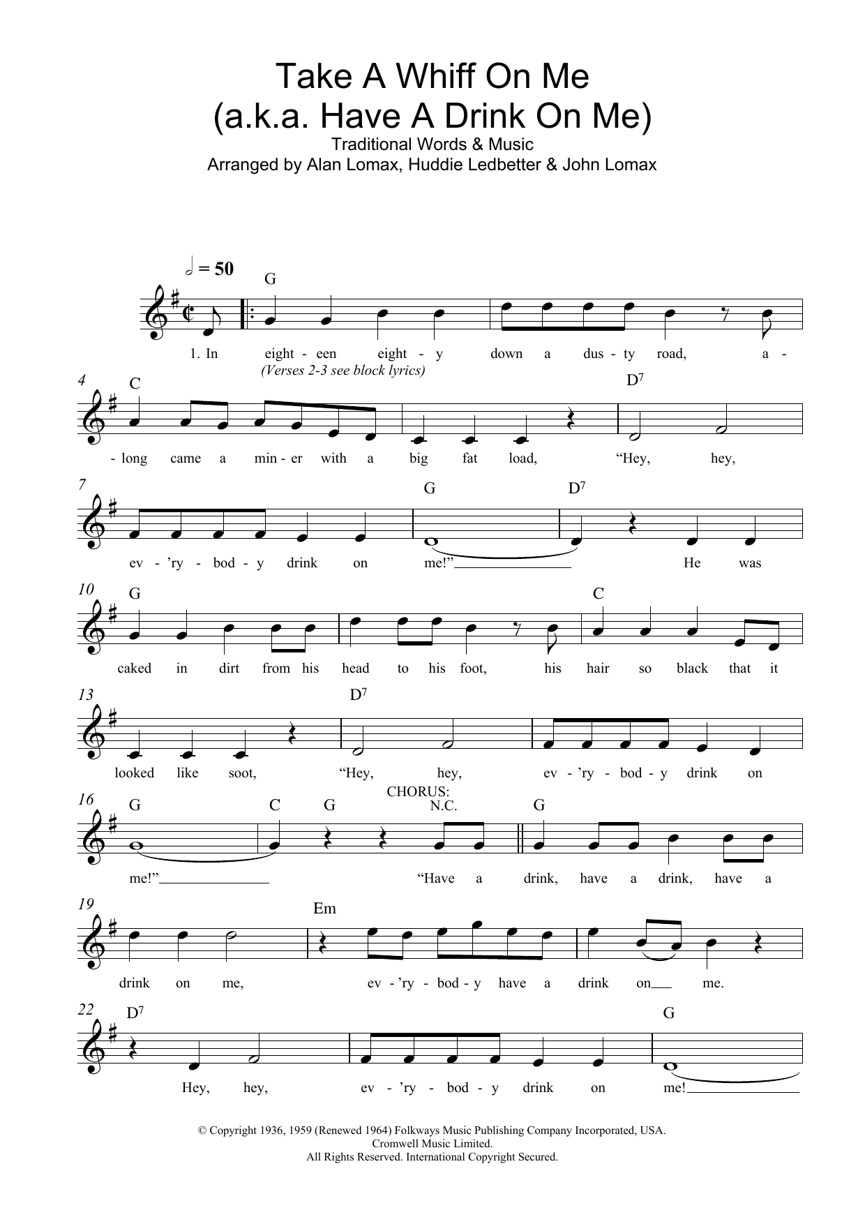 Produktgalerie: Seite 1 von 1 Take A Whiff On Me (a.k.a. Have A Drink On Me), Traditional, Melodieinstrument