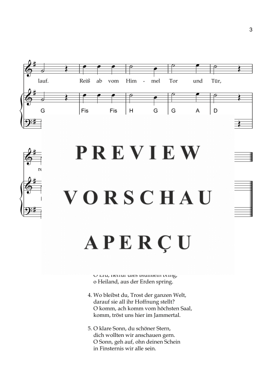 Product gallery: Page 4 of 4 O Heiland reiß die Himmel auf, , Accordion and vocals