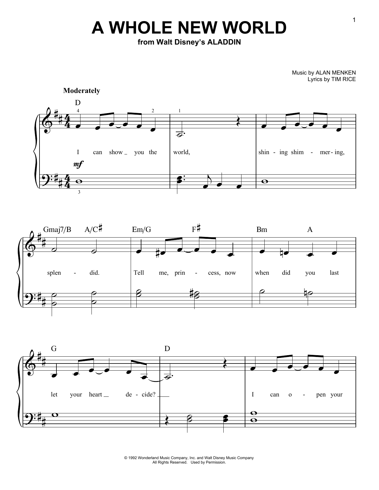 Produktbild zu: A Whole New World (from Aladdin)
