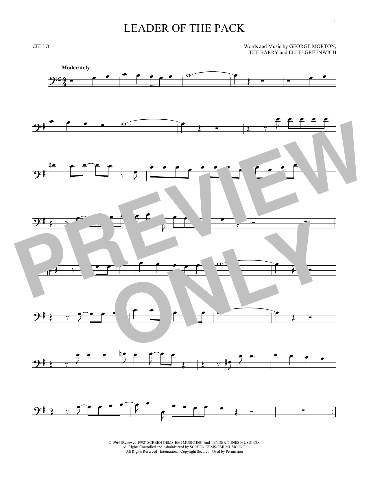 Produktgalerie: Seite 1 von 1 Leader Of The Pack, The Shangri-Las, Violoncello