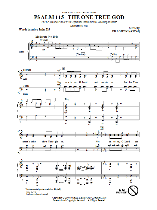 Produktbild zu: Psalm 115: The One True God