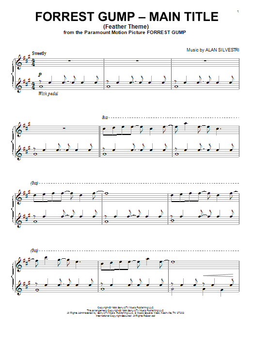 Product gallery: Page 1 of 1 Forrest Gump - Main Title (Feather Theme), Alan Silvestri