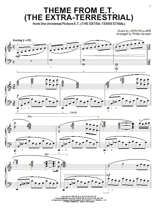 Product picture to: Theme from E.T. (The Extra-Terrestrial) (arr. Phillip Keveren)