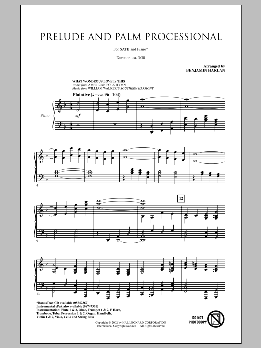 Produktbild zu: Prelude And Palm Processional