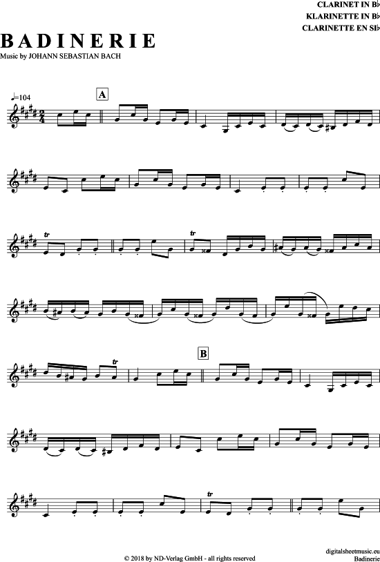 Product picture to: Badinerie Johann Sebastian Bach