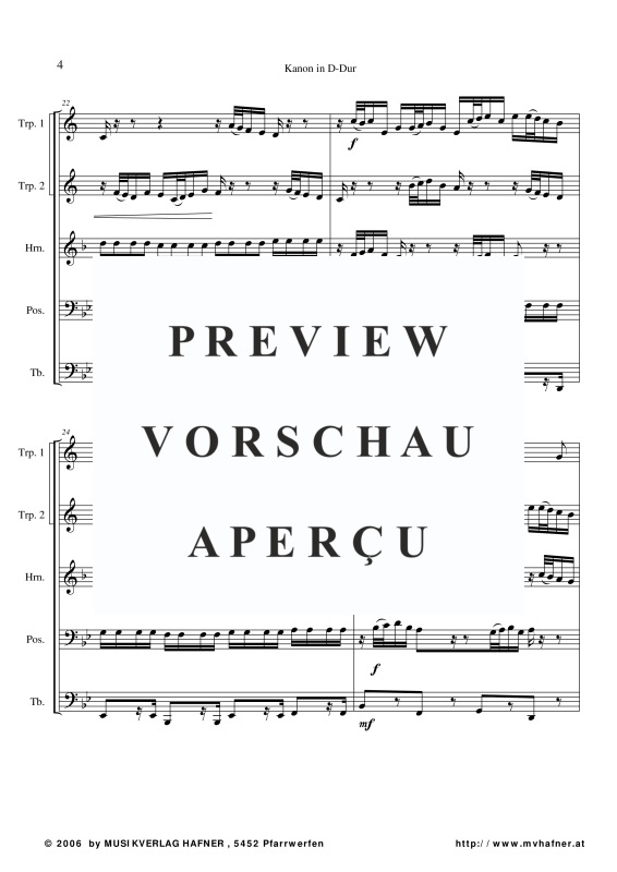 gallery: Kanon in D-Dur, , (Blechbläser Quintett)