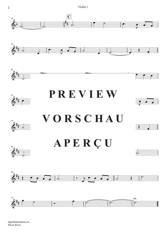 Product gallery: Page 8 of 17 Moon River , Mancini, Henry, (violin trio + piano)