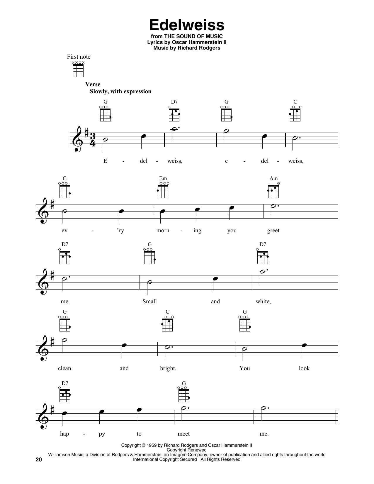 Product gallery: Page 1 of 1 Edelweiss (from The Sound Of Music), Rodgers & Hammerstein
