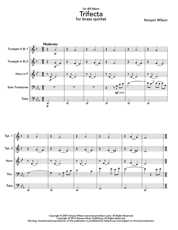 Produktgalerie: Seite 1 von 11 Trifecta, , (Blechbläser Quintett)