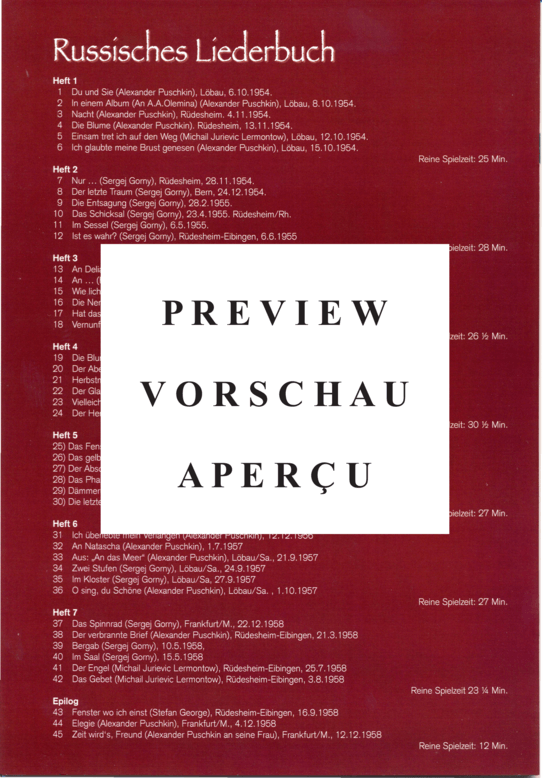 Product gallery: Page 14 of 14 Russisches Liederbuch Epilog , , (medium voice + piano)