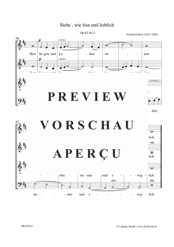 Produktgalerie: Seite 5 von 5 Siehe, wie fein und lieblich Op.82 No.2, , Gemischter Chor