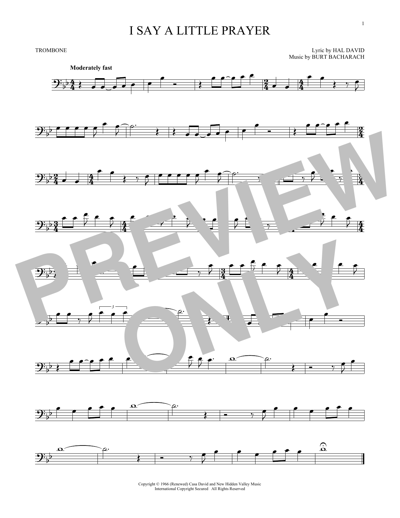 Product gallery: Page 1 of 1 I Say A Little Prayer, Bacharach & David