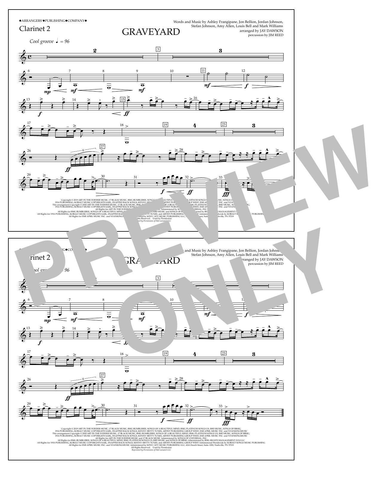Produktbild zu: Graveyard (arr. Jay Dawson) - Clarinet 2