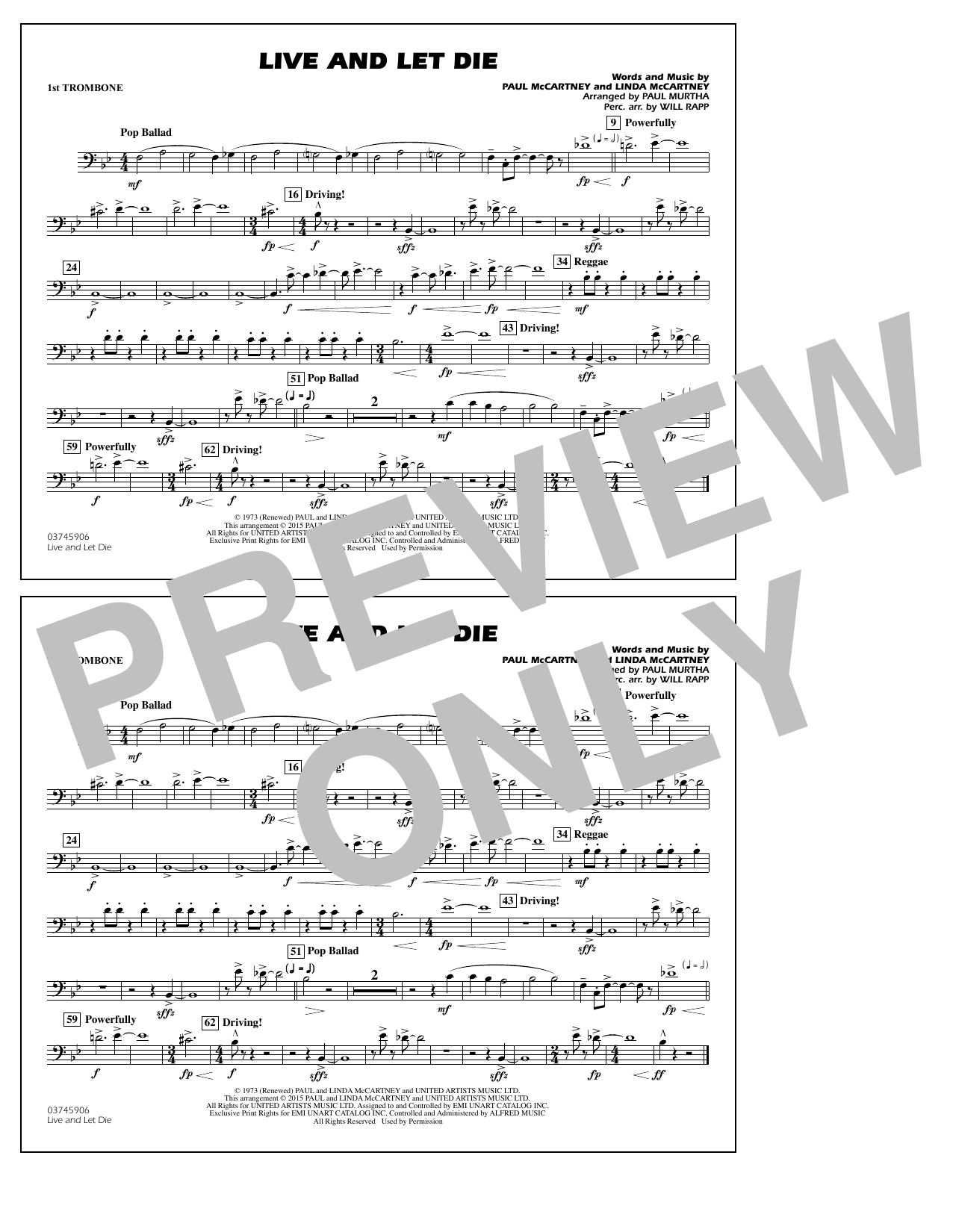 Product picture to: Live and Let Die - 1st Trombone