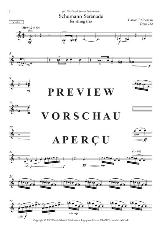 Produktgalerie: Seite 11 von 20 Schumann Serenade , , (Streicher Trio für Violine, Viola, Violoncello)