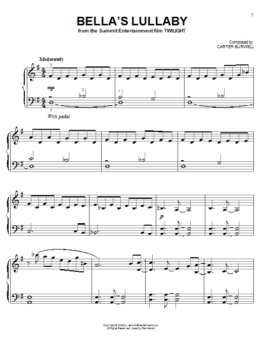 Produktgalerie: Seite 1 von 1 Twilight Easy Piano Solo Collection featuring Bella's Lullaby, Carter Burwell, Klavier
