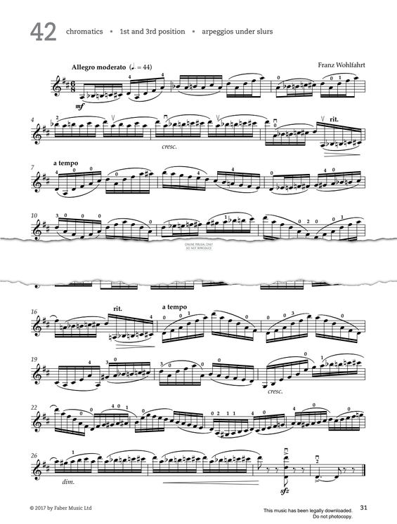 Produktgalerie: Seite 1 von 1 Study No.42 Allegro Moderato (from '80 Graded Studies For Violin Book One'), Franz Wohlfahrt, Violine