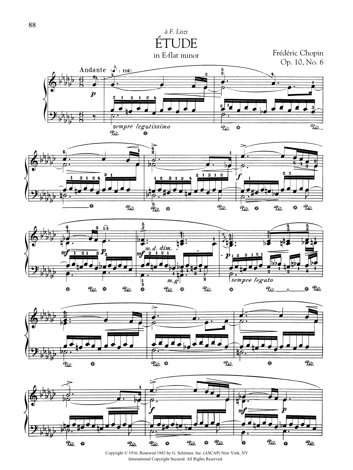 Product gallery: Page 1 of 1 Etude in E-flat minor, Op. 10, No. 6, Frédéric Chopin