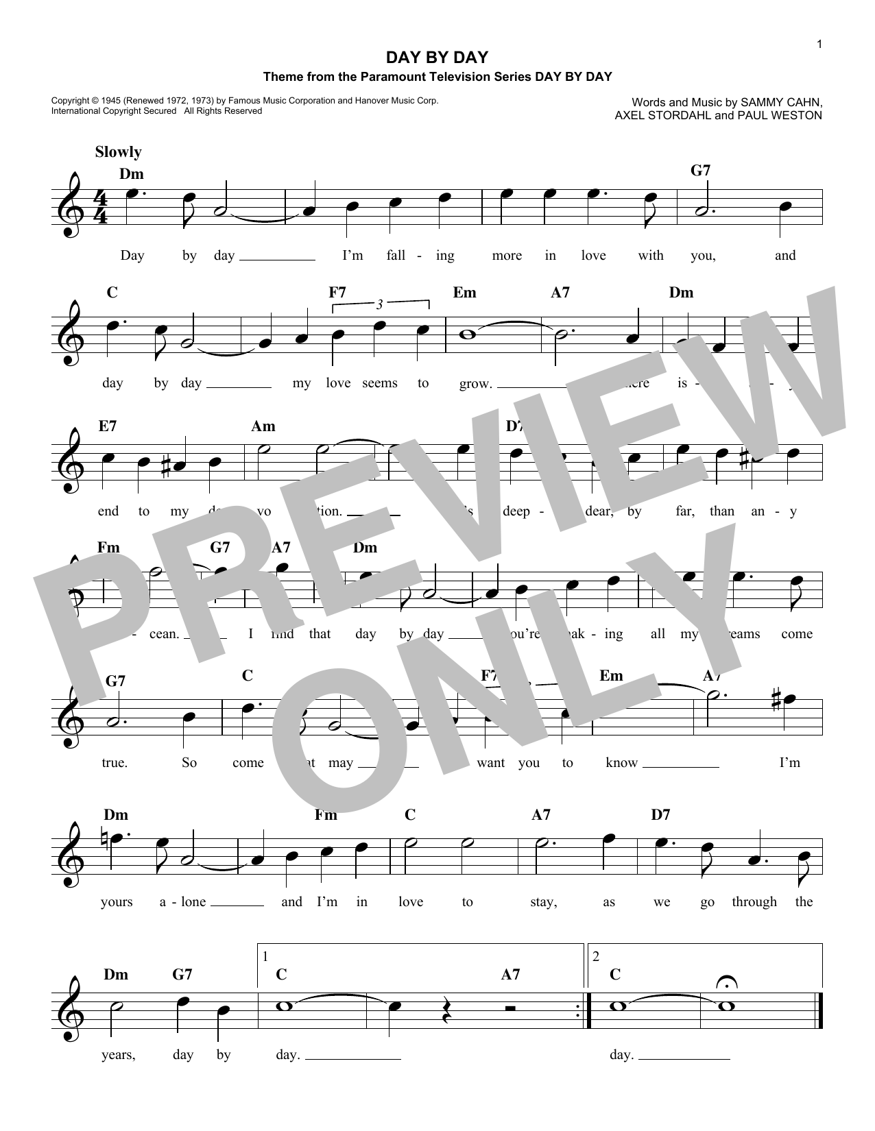 Product gallery: Page 1 of 1 Day By Day, Sammy Cahn