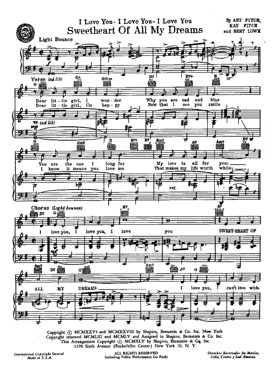 Produktbild zu: Sweetheart Of All My Dreams Popular Standard